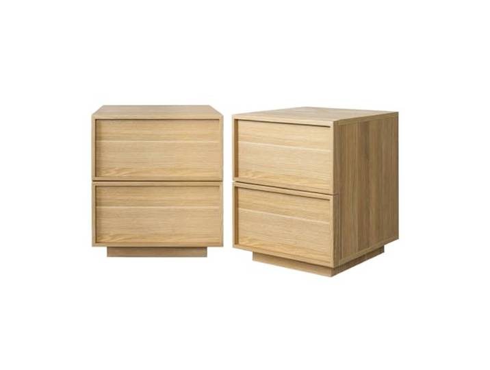 Alice's Garden sweeek - 2er-Set Nachttische mit Holzlook und 2 Schubladen B 42 x T 38 x H 48 cm - Kuba