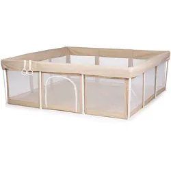 Chipolino Laufstall Easy 180 x 180 cm Tasche, 2 Ringe, faltbar, Schlupfloch beige