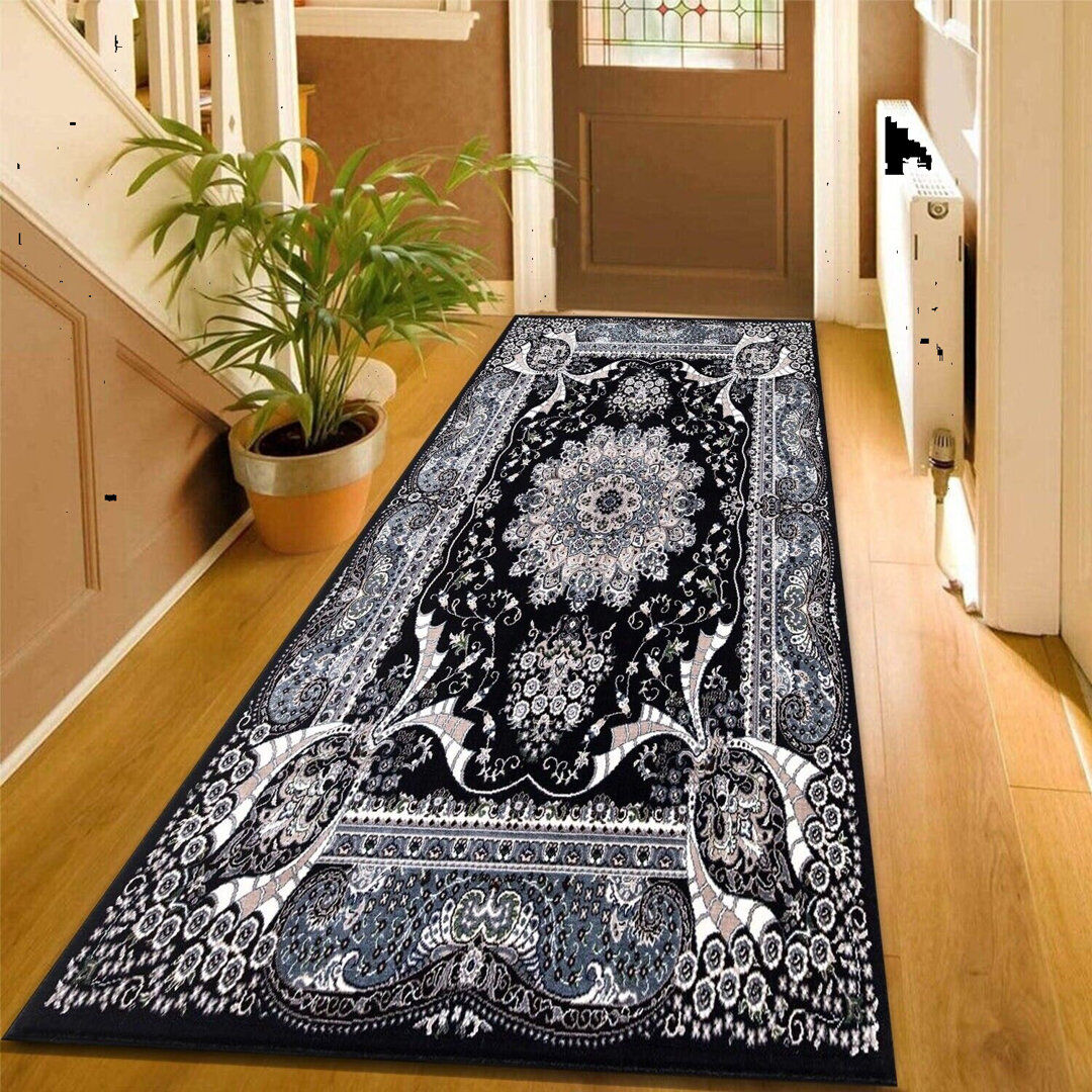Latitude Vive Bentdahl Area Rug Black Runner 80 x 300cm