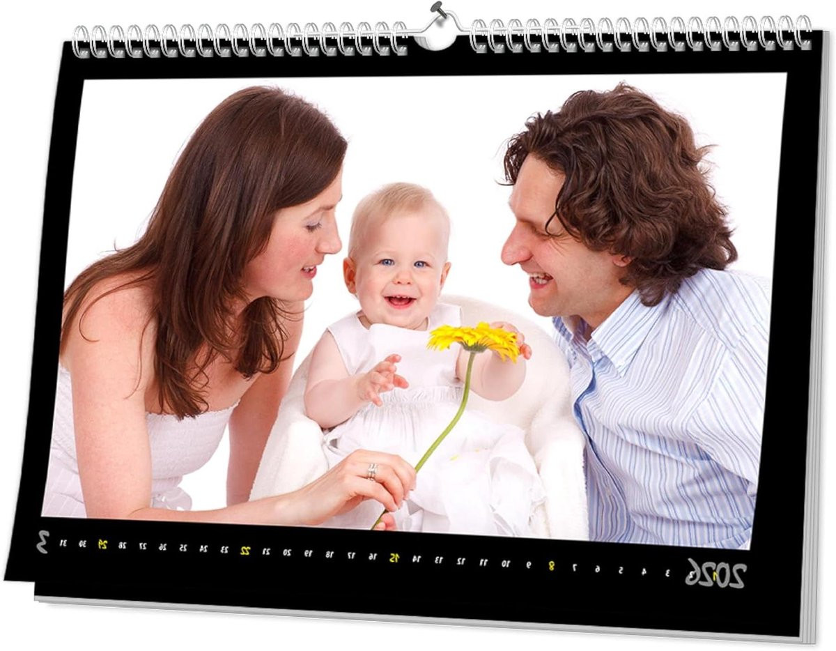 Persoonlijke wandkalender voor het jaar zelf maken in A3 of A4 formaat