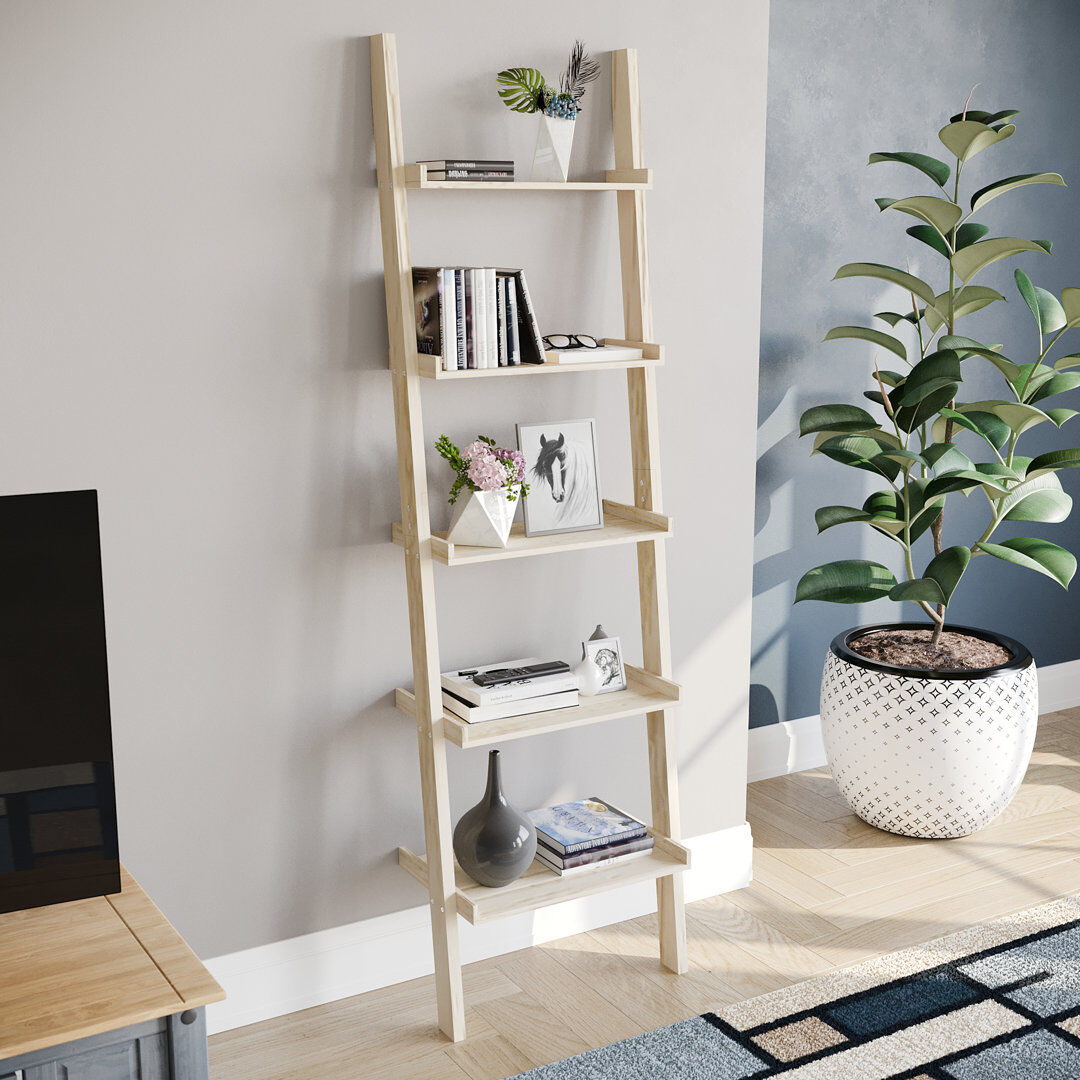 Wade Logan Ogilvie 56cm W Ladder Bookcase Pine 189cm H