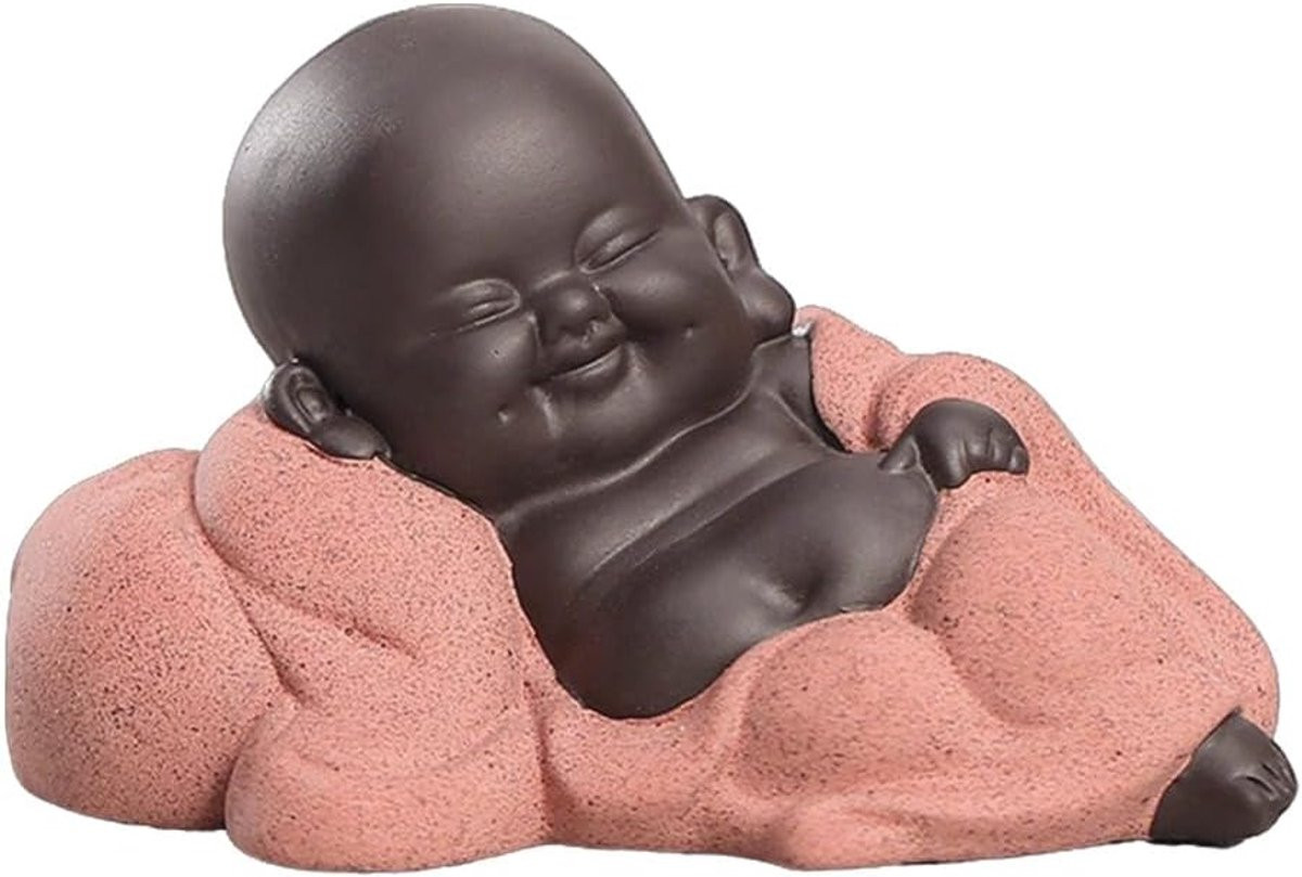 Smiling Maitreya Buddha Beeldje - Schattig Boeddha Standbeeld voor Zen en Feng Shui Decoratie