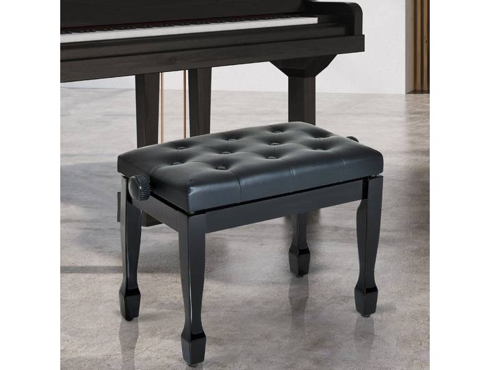 HOMCOM Banquette Piano Noir Bois Réglable