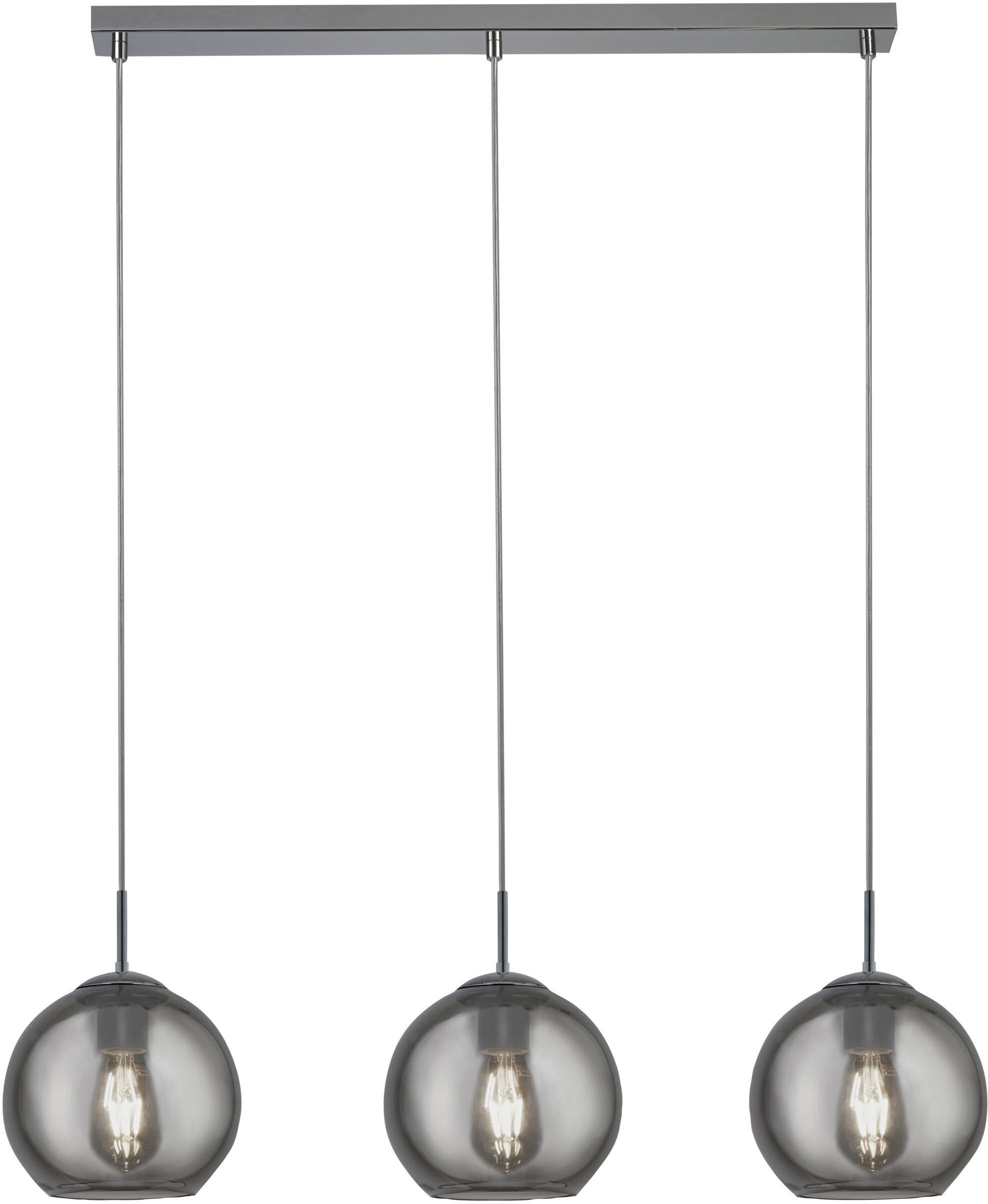 SEARCHLIGHT Pendelleuchte "Balls 3Lt Pendelleuchte - Chrommetall & Glas", chromfarben, H: 25cm, 1 Stk., Leuchten, Pendelleuchte