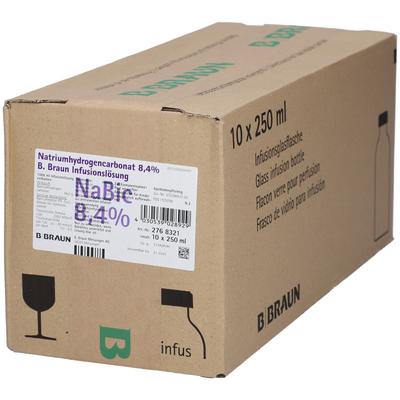 Natriumhydrogencarbonat B.Braun 8,4% Glas 10x250 ml Infusionslösung