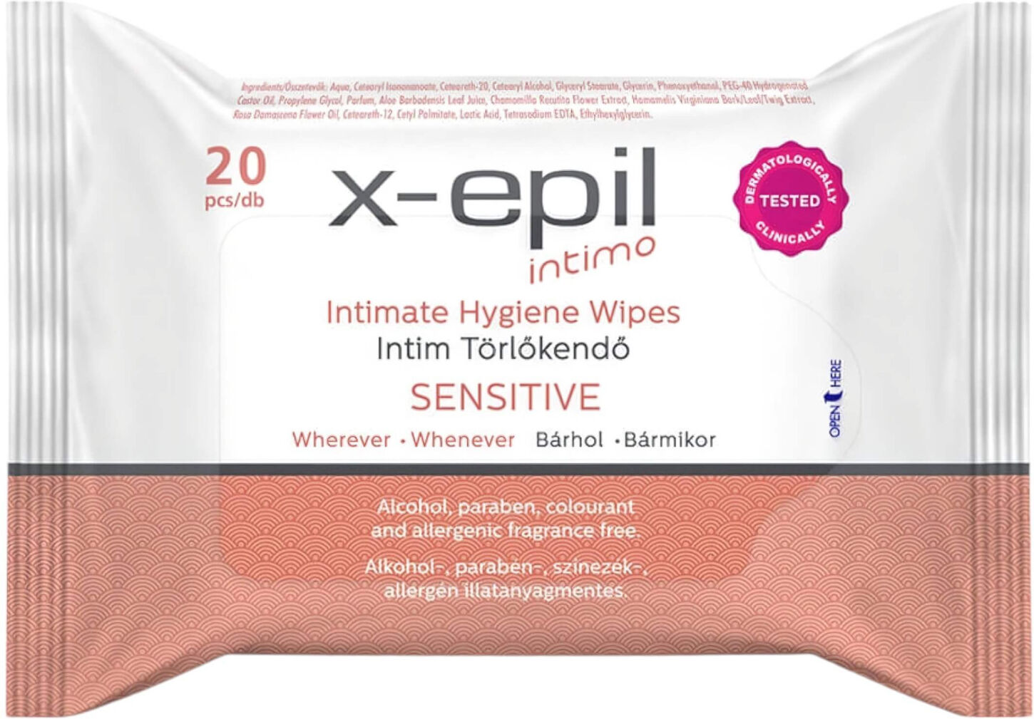 X-Epil Intimo Sensitive - Intimpletvådservietter - 20 Stk