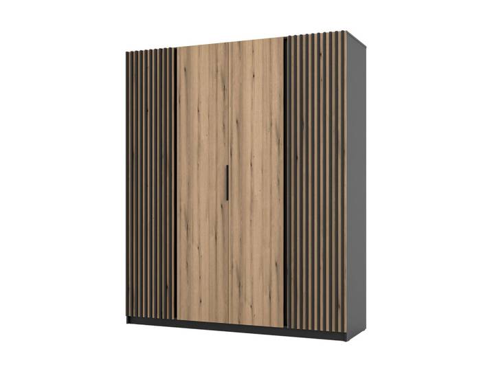 DREHTÜRENSCHRANK CAGLIARI 200/239/61,9cm 4-türig Schwarz