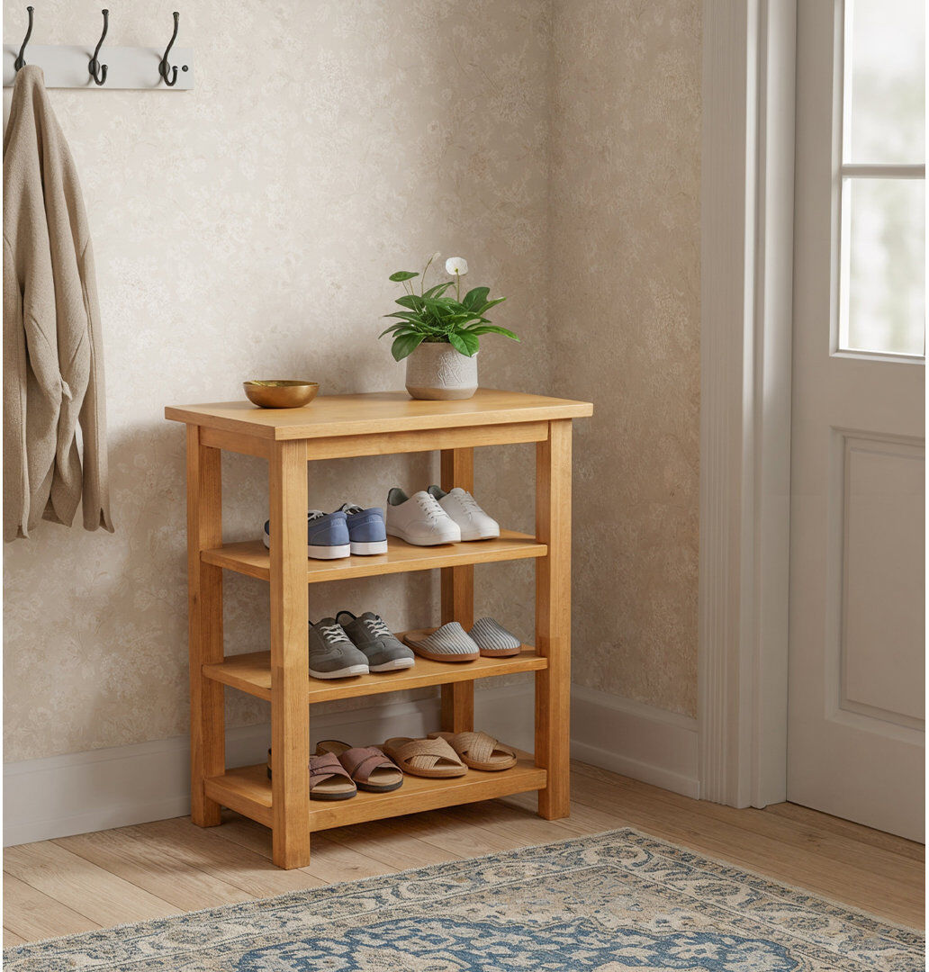 Natur Pur 6 Pair Shoe Rack Oak Wood 6