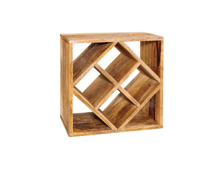 Massivholz Weinregal „Cubus“, Mangoholz Natural Invicta Interiors