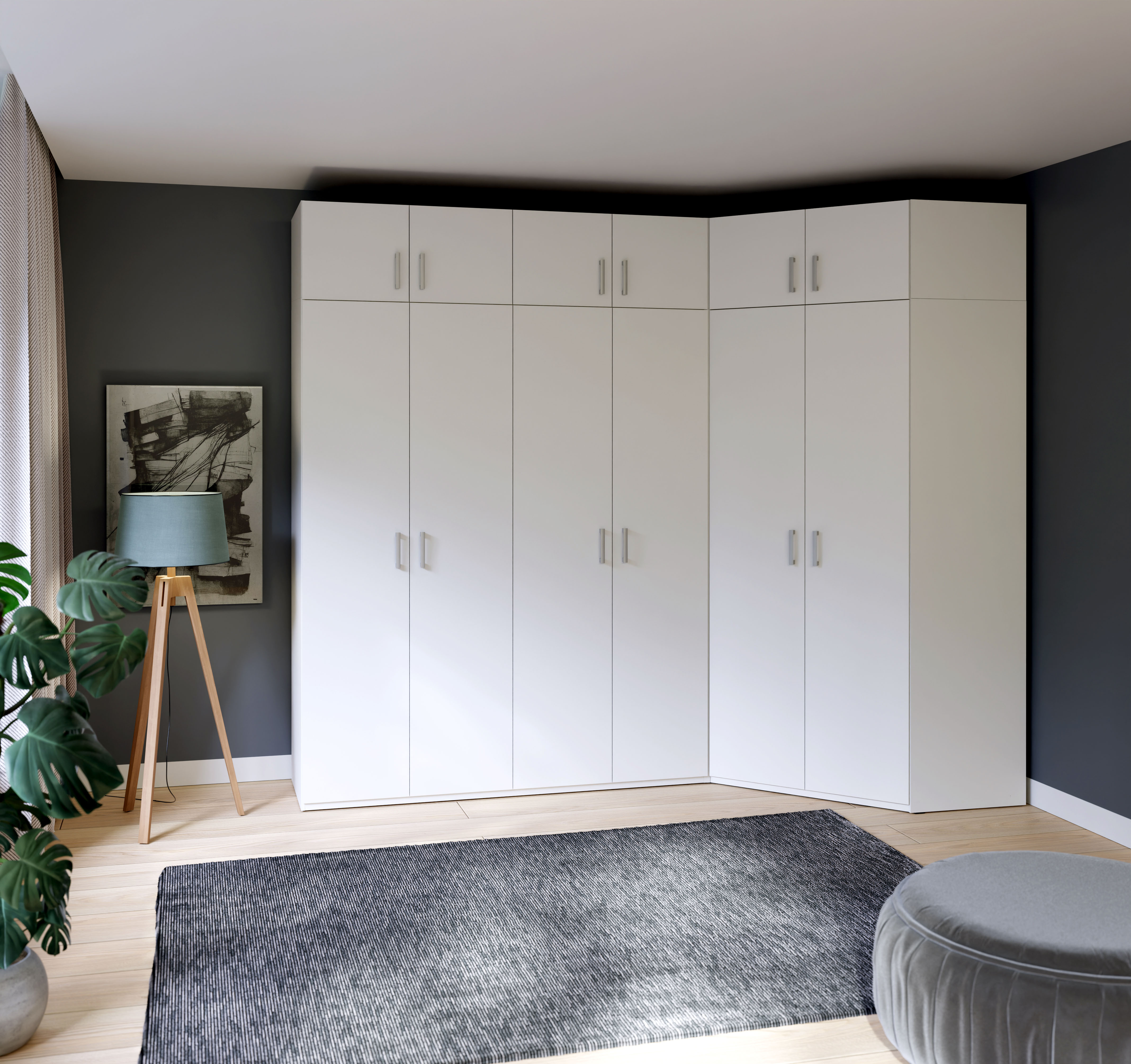 Kleiderschrank FORTE, weiß, B:177,5cm H:210,5cm T:54,2cm, Holzwerkstoff, Schränke, Kleiderschrank, Drehtürenschrank, Stauraum, Zubehör optional bestellbar