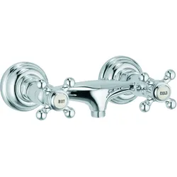 KLUDI 1926 Brausearmatur, Wandmontage, Kreuzgriffe, 516100520, Farbe: Chrom