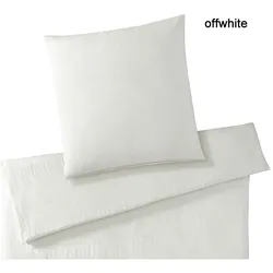 Elegante Bettwäsche Smooth - 135x200 cm + 80x80 cm	offwhite