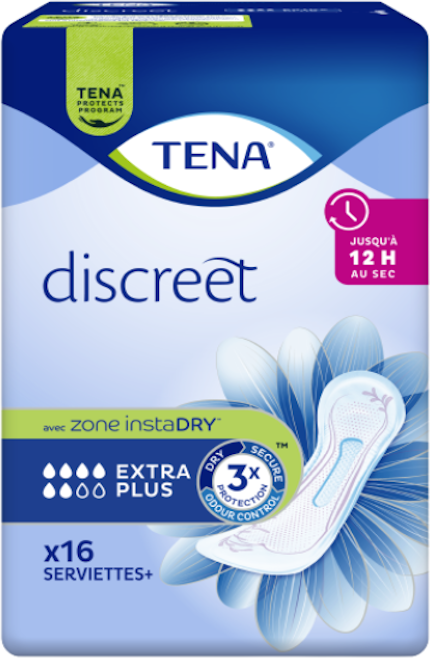 Tena Discreet Extra Plus - 12 paquets de 16 protections