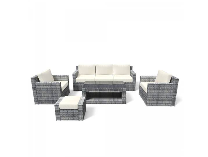 Rattanlounge MANILA grau/beige