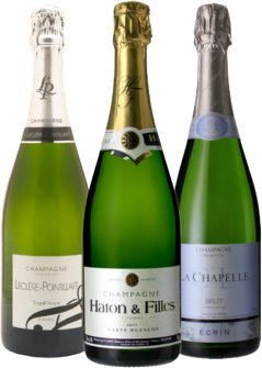 Vinatis Weinpaket - Champagner-Trio: gut & günstig - 3 Fl. - 2.25L Champagne