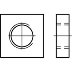 DIN 562 - Stahl 4 blank - M 4 - Vierkantmuttern, niedrige Form