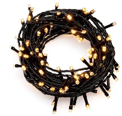 Konstsmide 3897-800 Lichterkette Außen über Steckernetzteil Anzahl Leuchtmittel 100 LED Bernstein Beleuchtete Länge: 9.9m dimmbar