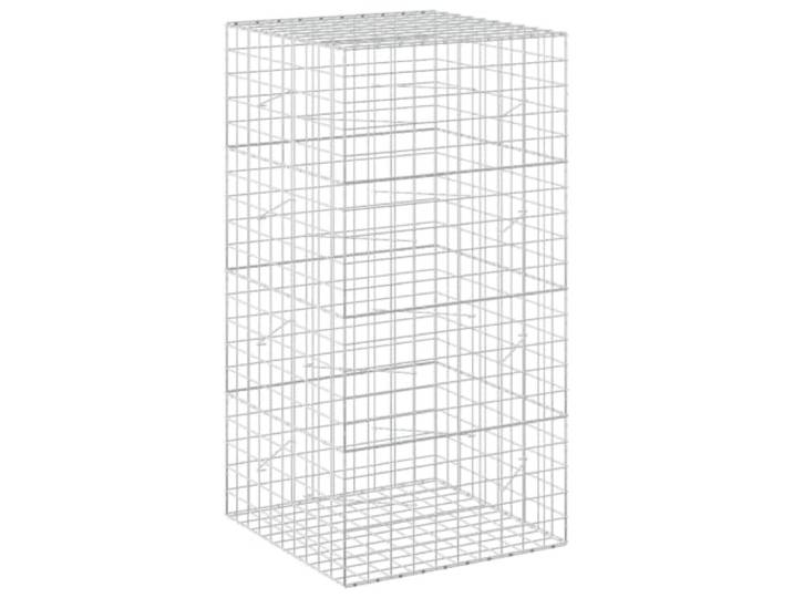 Gabion aus verzinktem Stahl, 100 x 100 x 200 cm, Draht, 5 mm Gabionenkorb, Netzpaneele, Haken und Clips, verzinkter Stahl, für den Außenbereich