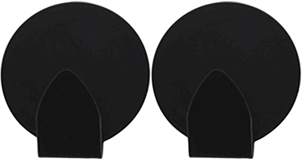 Excellent Houseware Zelfklevende ophanghaakjes zwart rvs 6 stuks
