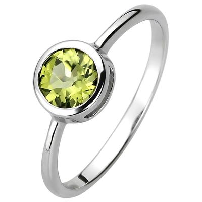 Fingerring JOBO Gr. 52, grün, Fingerringe, Damen, 52, Silber 925 (Sterlingsilber), Fingerring, 925 Silber mit Peridot