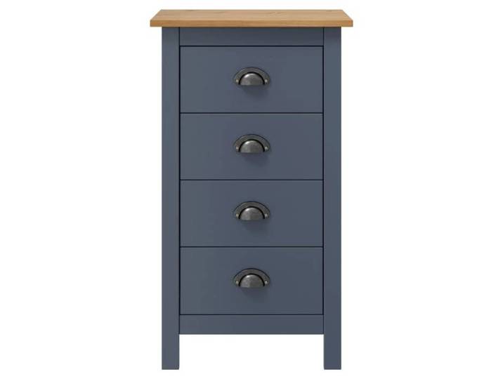 Buffet en bois massif - vidaxl - Hill - 46x35x80 cm - Gris et marron miel - 4 tiroirs - Poignées de tasse