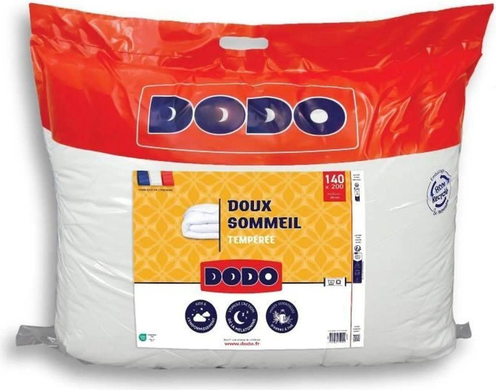 DODO Sweet Sleep Dekbed met temperatuurregeling, Wit, Microfibre, 140 x 200 cm
