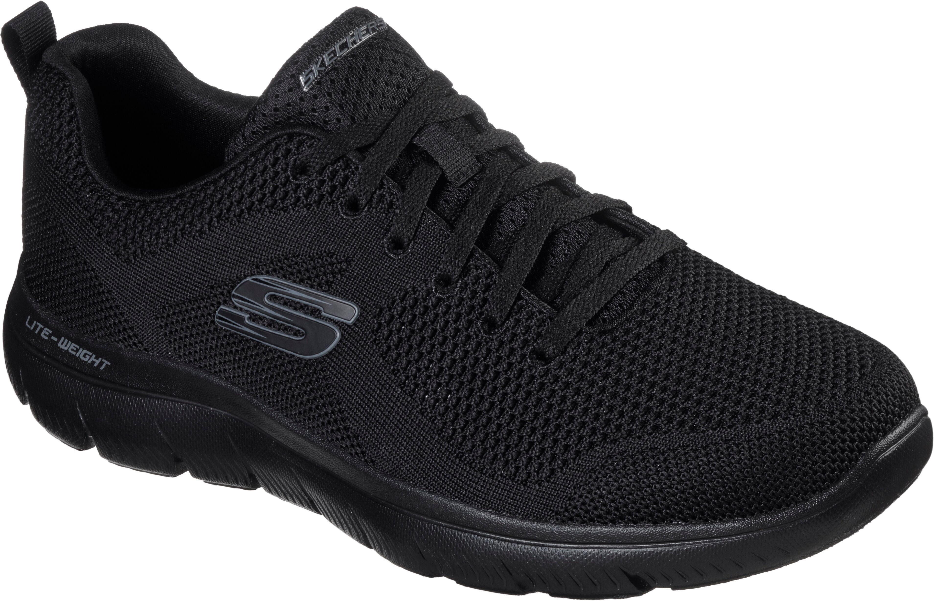 Skechers "SUMMITS" mit gepolstertem Schaftrand, Freizeitschuh, Halbschuh, Schnürschuh schwarz 40, Textil
