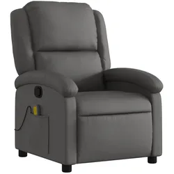 vidaXL Massagesessel Relaxsessel Echtleder Grau