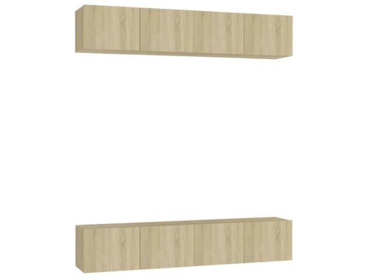 LKJephalotrope TV Schrank Hängend 4er Set Sonoma-Eiche 80x30x30 cm Platzsparendes Hängeboard Set für Wohnzimmer und Schlafzimmer mit reichlich Stauraum für Receiver, Bücher und Medien.