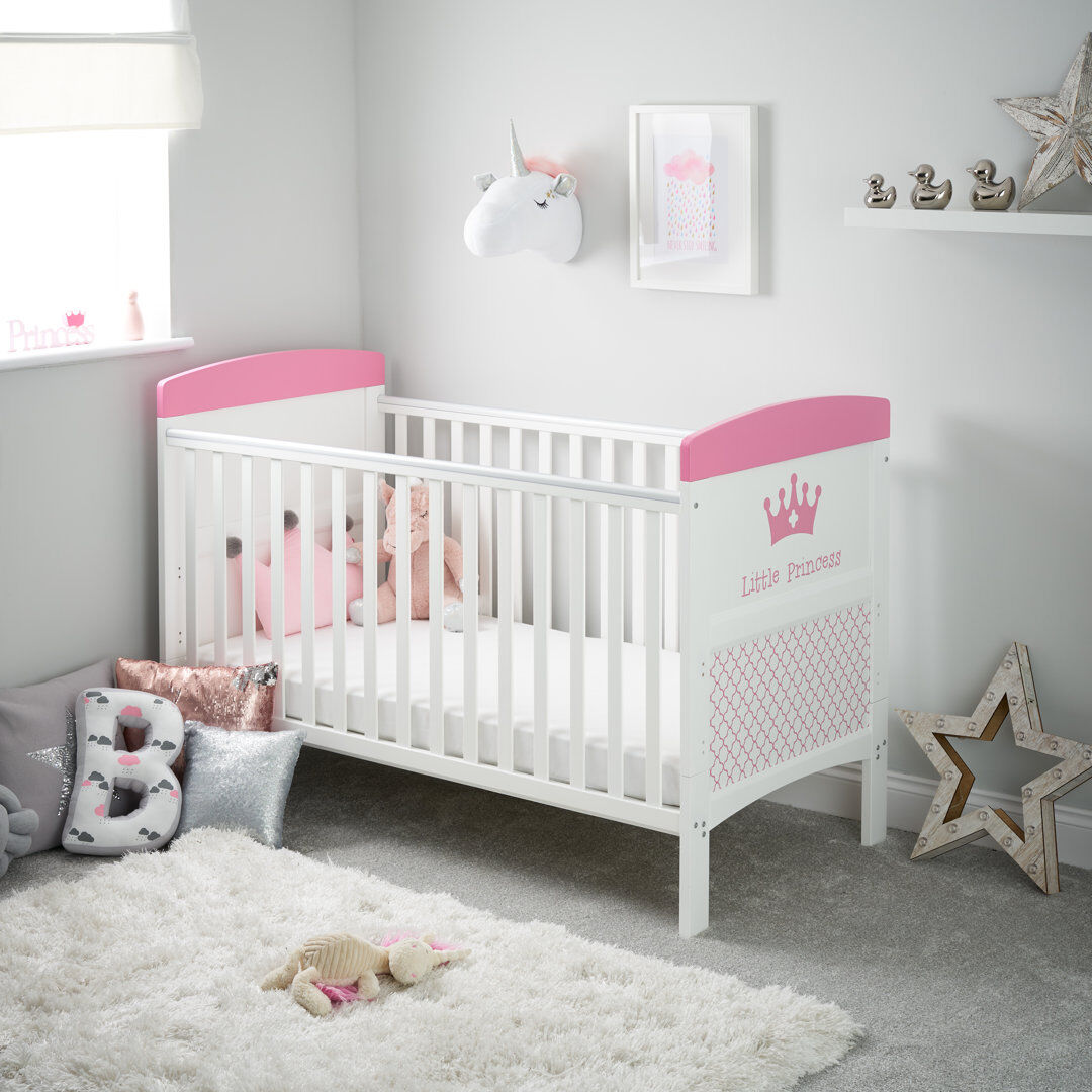 Obaby Grace Inspire Cot Bed - Little Princess White;Pink Standard