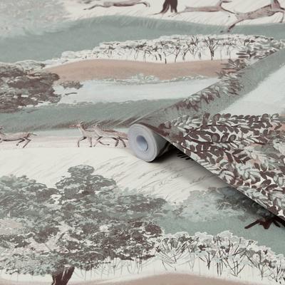 Vliestapete LAURA ASHLEY "Hartingdon Jade Green", grün, B:0,52m L:10m, Vlies, Tapeten, 10mx52cm