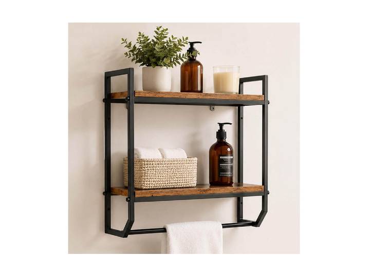 Wandregal RELAXDAYS Wandregal Braun/Schwarz , schwarz (braun schwarz), B:40cm H:40cm T:15cm, Regale, Wandregal
