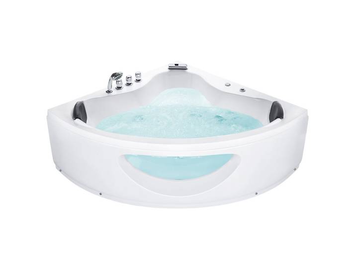 WHIRLPOOL BADEWANNE mit LED 138x190x61 cm weiß Tocoa