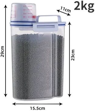 Quick Pick Pro Airtight Pet Food Storage Container With Measuring Cup For Dog & Cat Food 2kg Blue