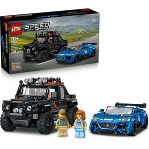 LEGO Speed Champions 77264 Jaguar Project 7 & Land Rover Defender, ab 10 Jahre, 740 Teile