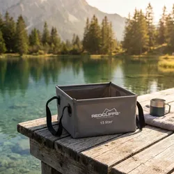 Faltbare Camping Waschwanne 15L – Robuster PVC Wasserbehälter & Faltschüssel für Outdoor Campingplatz, Trekking & Wohnmobil