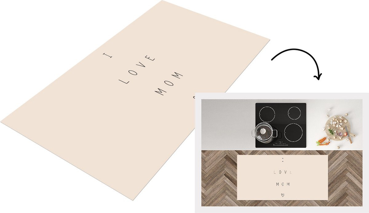 KitchenYeah Keukenloper Vinyl I Love Mom - 120 x 60 cm