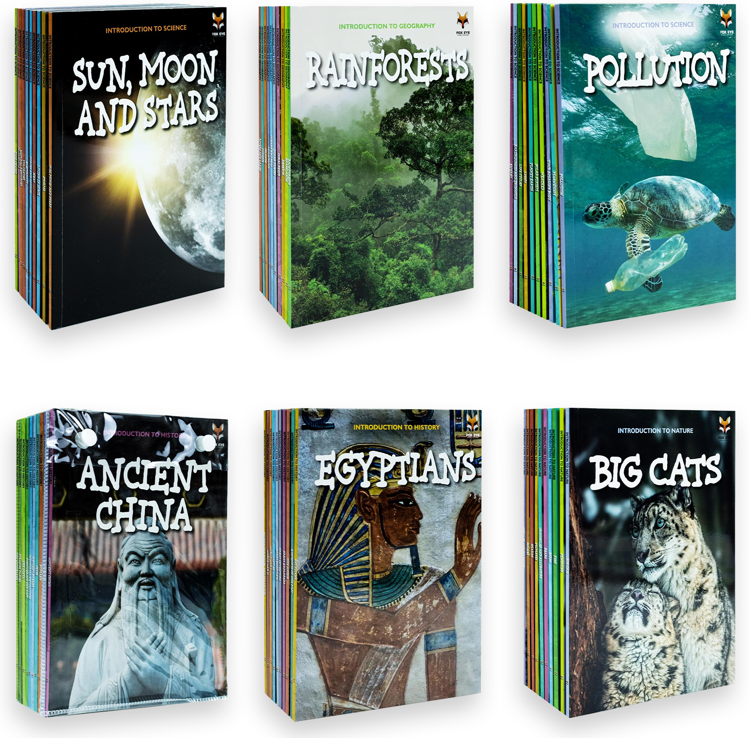 Fox Eye Publishing Introduction To History, Science, Nature and Geography Books - 60 Books Collection Set, Age 7 to 11 Years