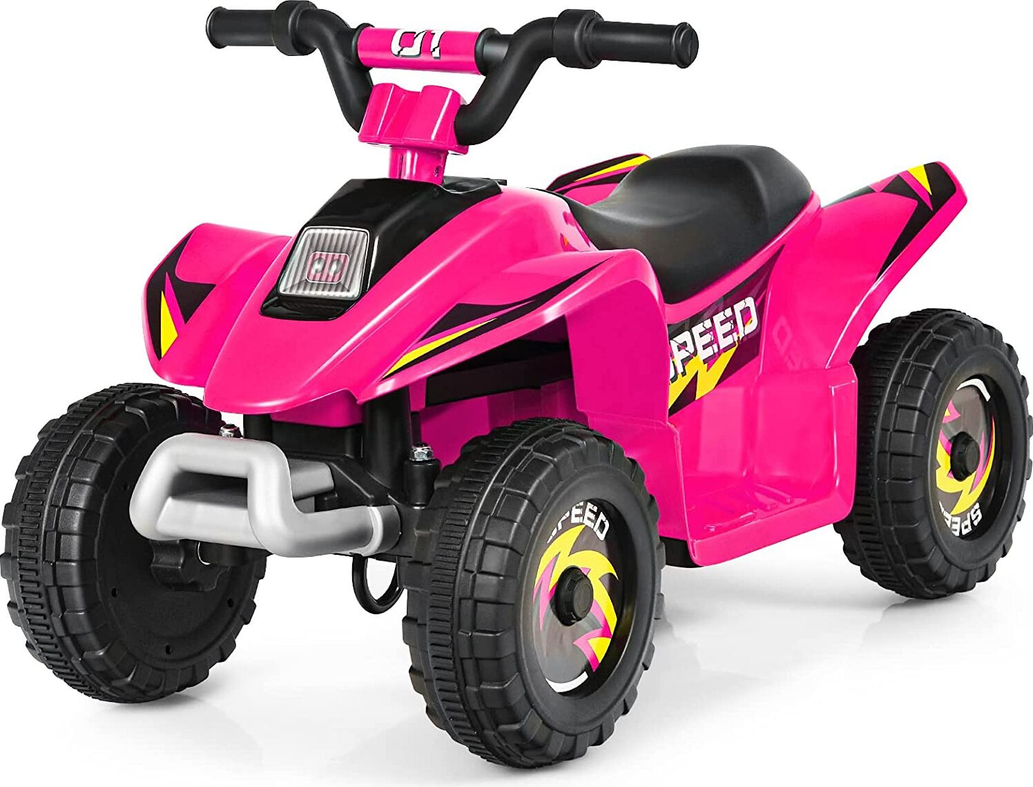 Costway 6V Elektrische Kinderquad Mini Kinderauto voor kinderen vanaf 3 jaar, Roze