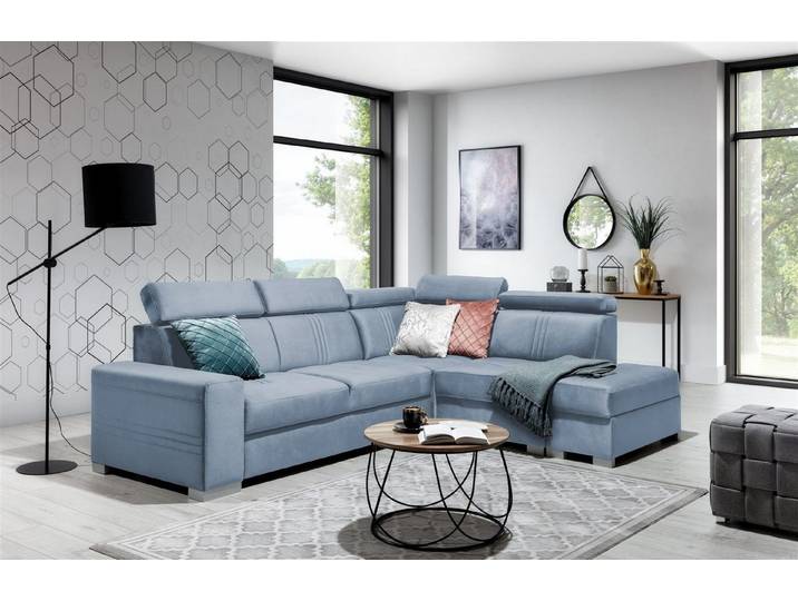 Fun Möbel Ecksofa Ecksofa Schlafsofa NOLAN inkl. USB-Anschluss, inkl. Bettkasten, Kopfteil verstellbar, Rundumbezug, inkl. USB-Anschluss