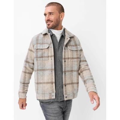Sweatjacke BRAX "Style SANTIAGO", Herren, Gr. M (50), beige (braun), Web, 77% Polyester, 23% Wolle, Sweatjacken Sweatjacke