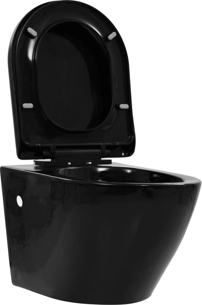 Wand-WC ohne Spülrand Keramik Schwarz