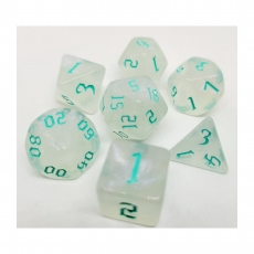 Dice4friends Würfelset Milky Shine - Petrol (7) 284803