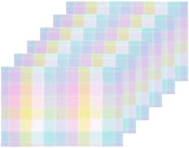 C&F Home Hana Color Block Plaid Placemat Set 6