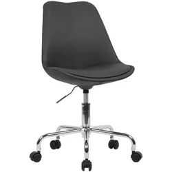 KADIMA DESIGN Schreibtischstuhl Schwarz Stoff, Design Drehstuhl mit Lehne, Arbeitsstuhl mit 110 kg Maximalbelastung, Schalenstuhl mit Rollen, Stuhl