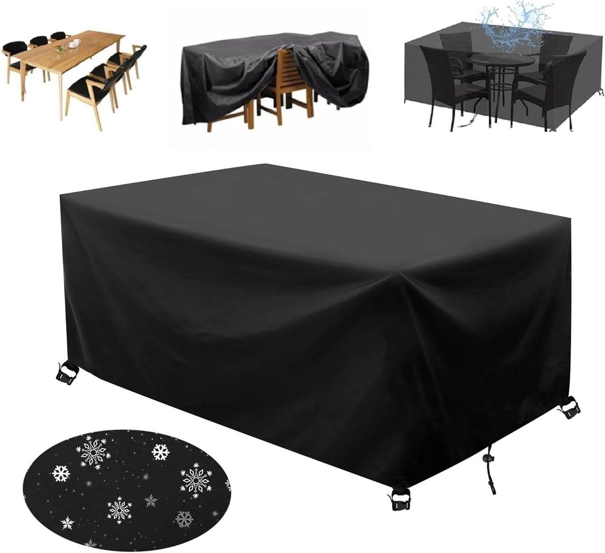 Waterdichte tuinmeubelhoes zwart - Winddichte en scheurbestendige beschermhoes - B/D/H: 140 x 95 x 75 cm