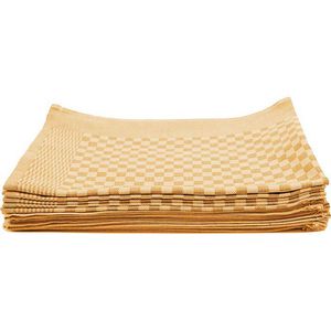 Zollner Geschirrtuch Carola 46 x 70 cm, 100% Baumwolle, weiß-gold, kariert, 10 Stück