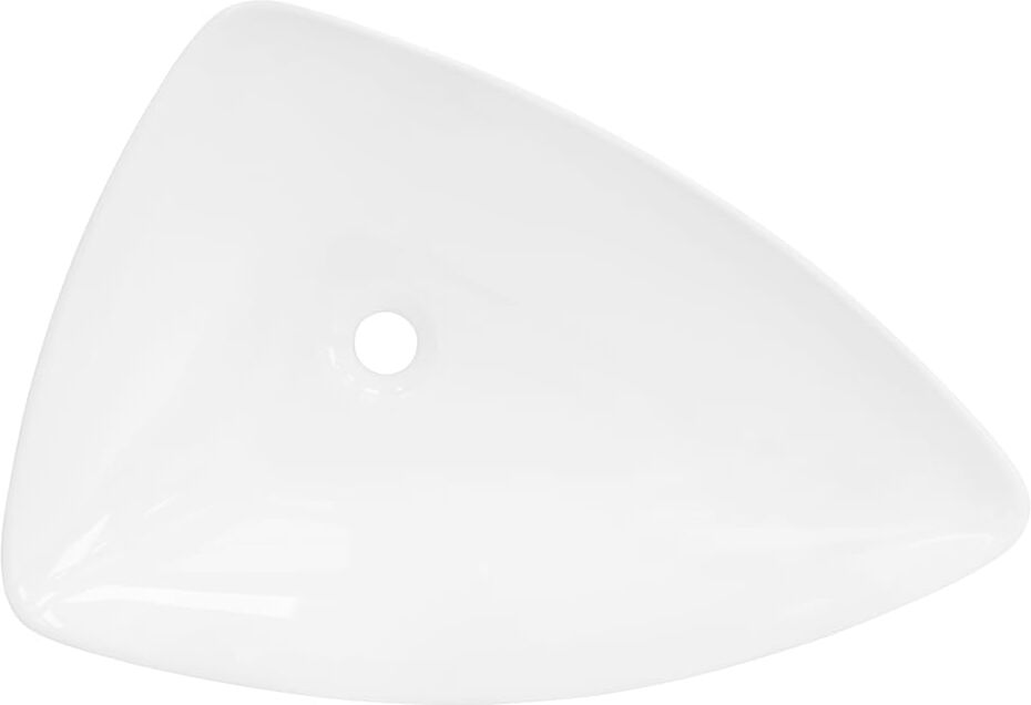 ML-Design Lavabo cerámico blanco triangular para baño de pared