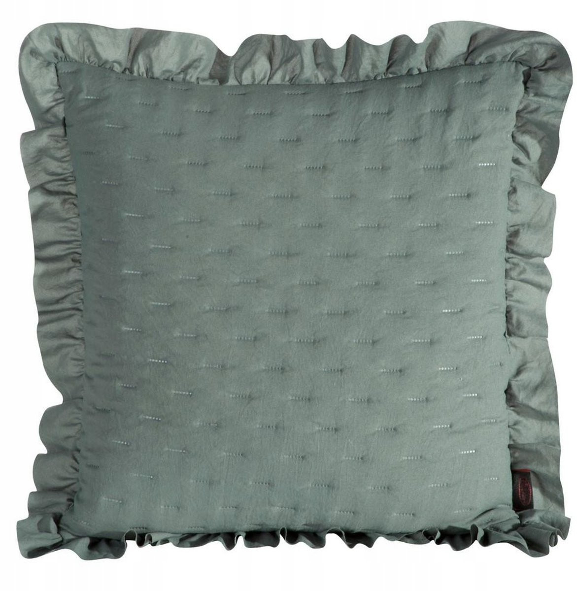 Eurofirany Decoratieve kussensloop met ruche, mintgroen, 45 x 45 cm
