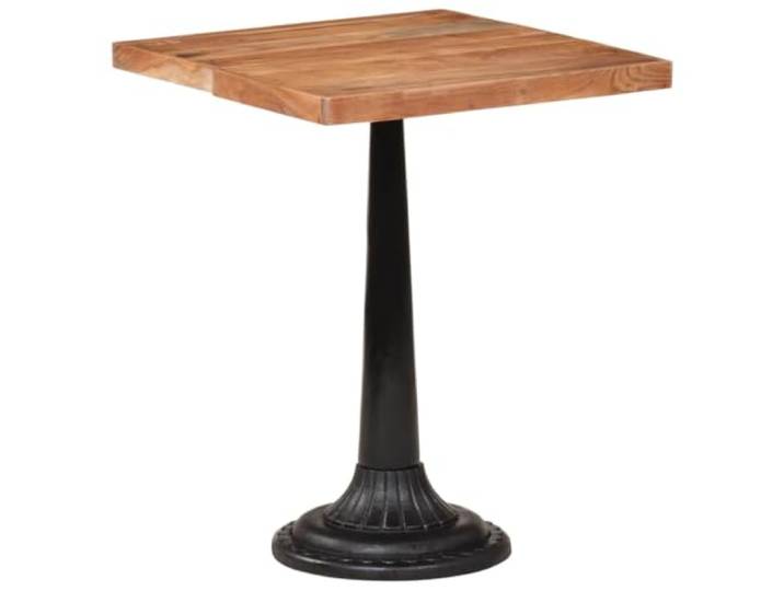 HBBMGYD Bistrotisch, rund, aus massivem Akazienholz, 60 x 60 x 76 cm Tischplatte aus massivem Akazienholz, Basis aus Gusseisen, kompaktes Format, Ess- oder Getränketisch, Innenbereich